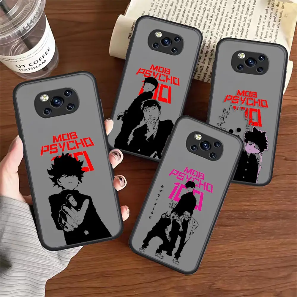 

Funny Anime Mob Psycho 100 Crtoon Matte Case For Xiaomi Poco F4 Case For Xiaomi Mi Poco F4 X4 M4 X3 M3 F3 GT Note10 Max 2 Cover