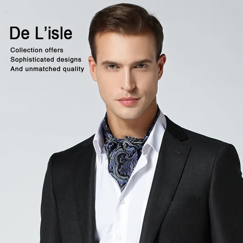 Деловые полиэфирные шелковые мужские шарфы с разноцветными британскими шейными