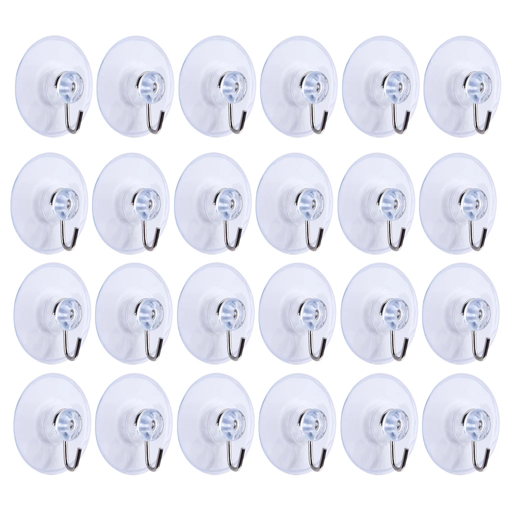 

Набор из 24 крючков на присоске, прозрачные аксессуары для дома, подвесной органайзер, многофункциональная кухонная настенная вешалка для д...