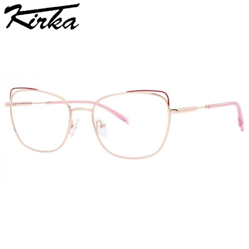 

Kirka Metal Cat Eye Glasses Frames Woman Eyeglasses Frames Fashion Design Girl Myopia Glasses Frames Spectacles Frames for Lady