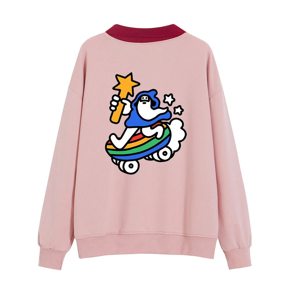 

Cotton Harajuku Skate Skeleton Hoodies Sweatshirt Oversized Women Hoodie Warm Pullover Plus Velvet Hooded Tops Cute Clothes