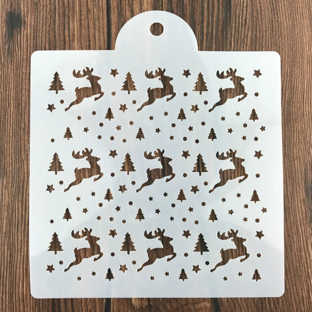 

12 Christmas Cake Santa Claus Elk Printing Spray Stencil for Home Store Manual Room