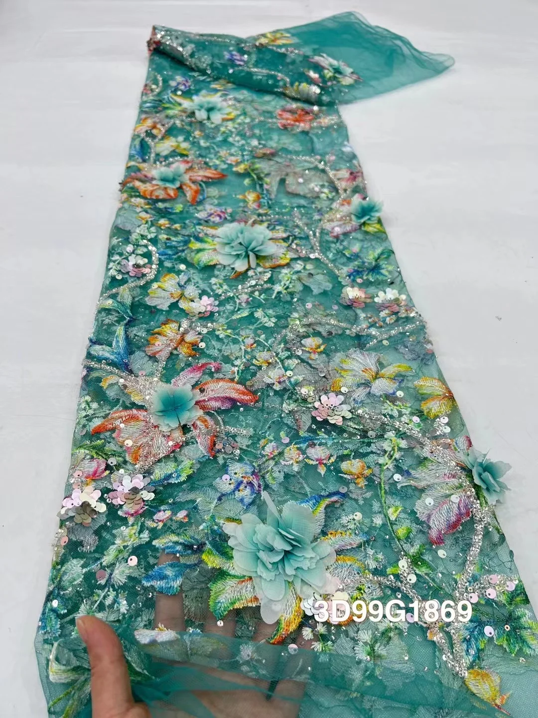 Африканская кружевная ткань с 3D цветами вышитая аппликация нигерийская для