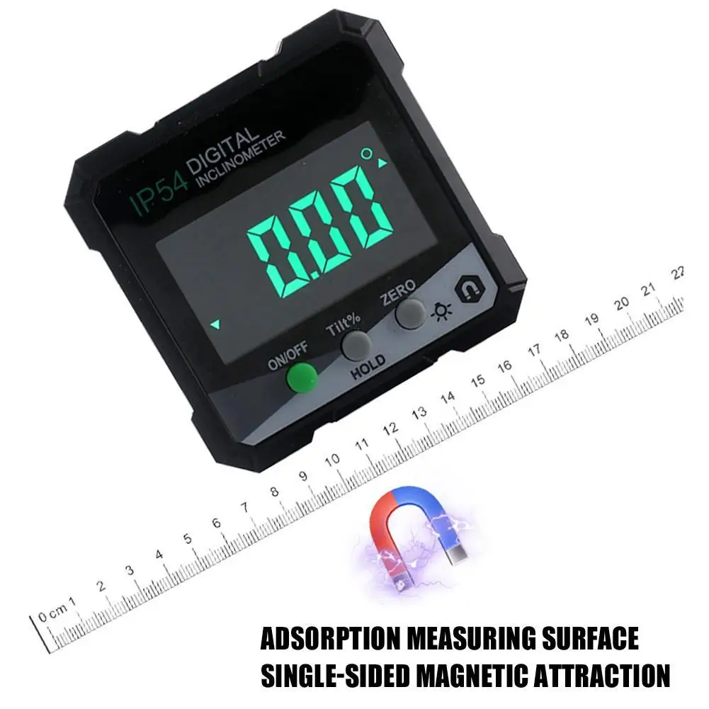 

Digital Inclinometer Angle Gauge LCD Backlight Protractor Finder Bevel Level Box 0-360° Waterproof With 4 Magnetic Based Facets