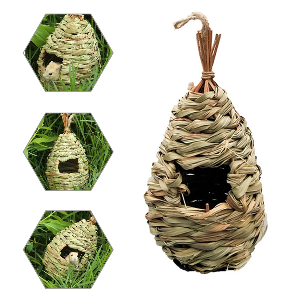

Bird Nest Straw Bird House Handmade Bird's Nest Weaving Garden Decoration Creative Bird House Shelter Hideaway Pet Supplies