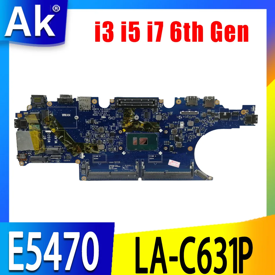

LA-C631P For dell Latitude 14 5470 E5470 Laptop Notebook Motherboard CN-0HCP0K 0FCY9K 0FCY9K Mainboard w/ i3 i5 i7 6th Gen CPU