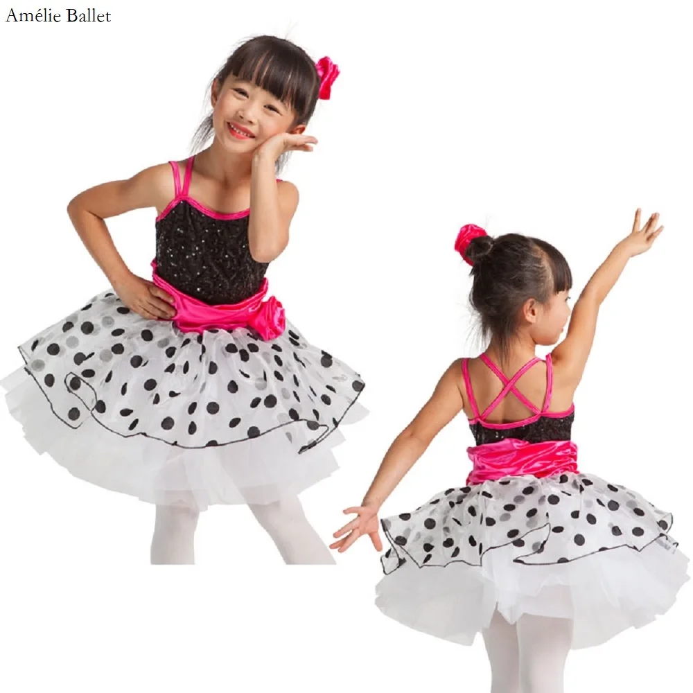 

15011 Black Sequin-Spandex Bodice Ballet Dance Tutu for Little Ballerina Ballet Stage Performance Dance Wear Kids Ballet Costume