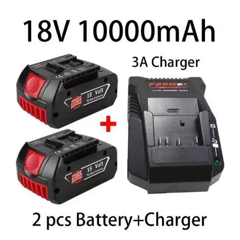 

Original 18V 10000mAh for Bosch Electric Drill 18V 10.0Ah Li-ion Battery BAT609 BAT609G BAT618 BAT618G BAT614 2607336236+charger