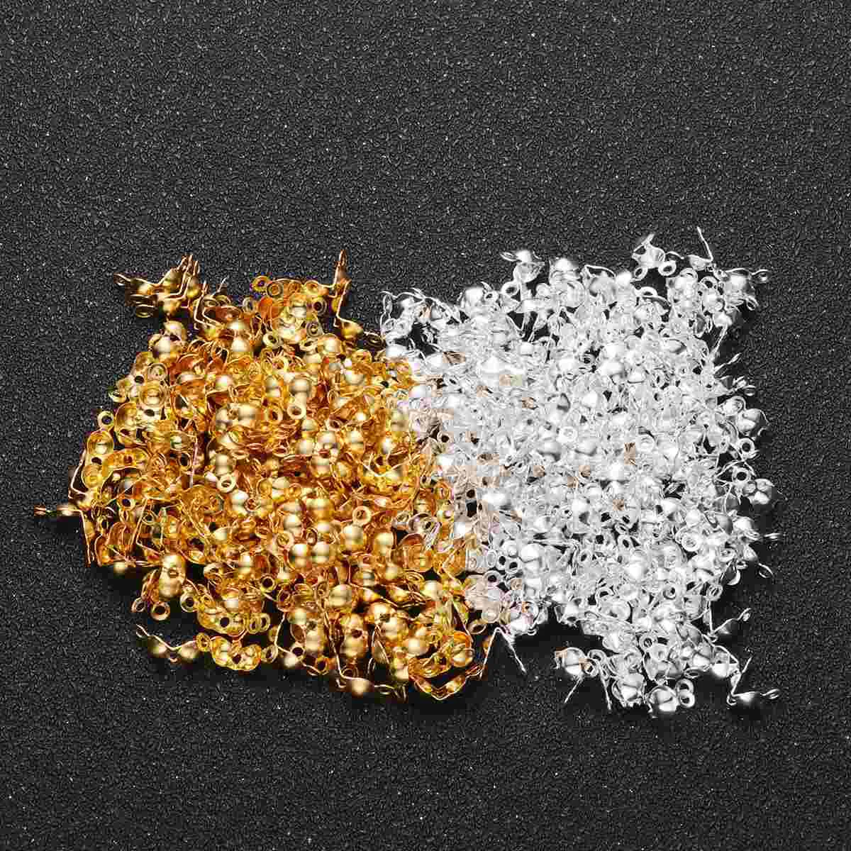 

1000pcs Tips Knot Covers Bead Metal Open Bead Color Brass End Bead Clamshell Calotte Knot Cover Clam Shell Bead Tip for Family