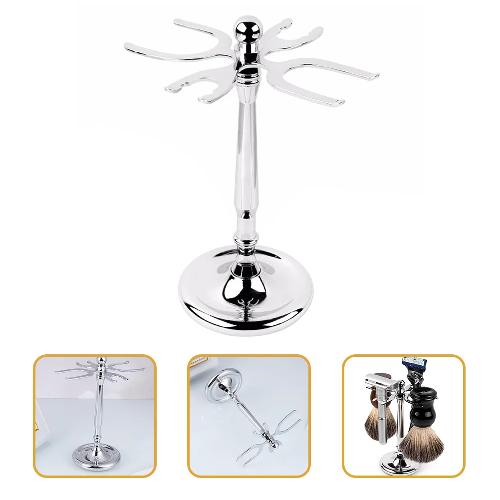 

Holder Organizer Beard Stand Brush Shaving Rack Bathroom Men Straight Metal Hanger Heavy Base Duty Safety