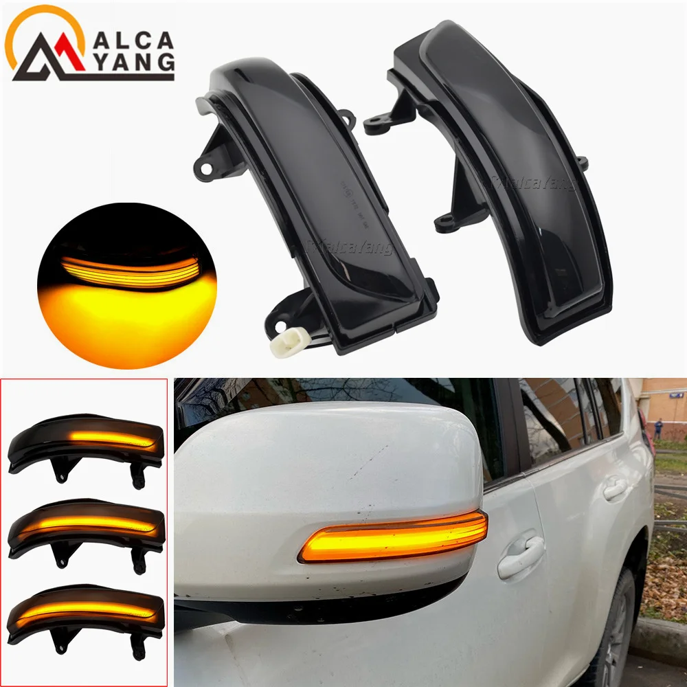 

2pcs For Toyota Land Cruiser Prado LC200 FJ200 FJ150 Dynamic Turn Signal Light LED Blinker 2010-2020 Mirror Arrow lamp indicator