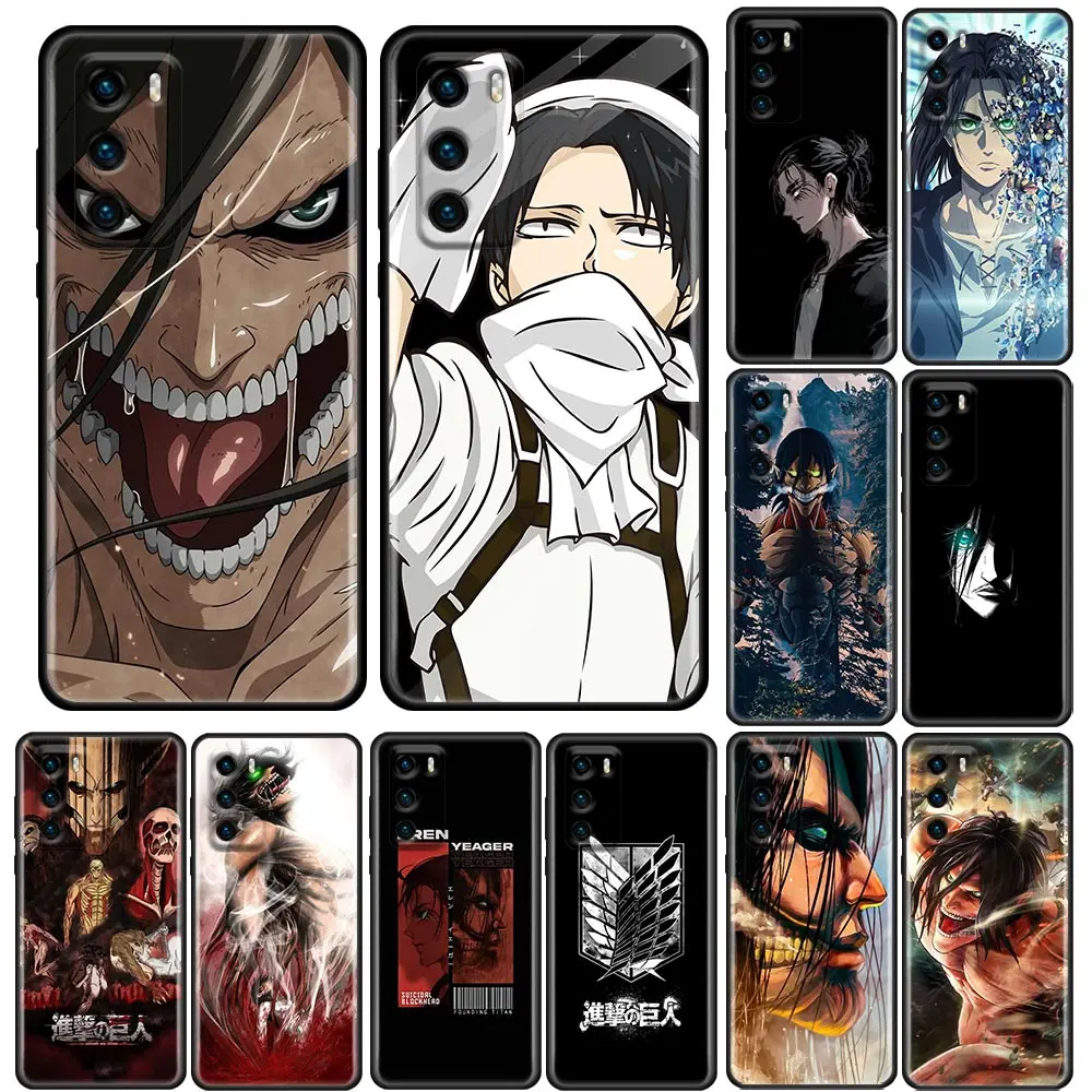 

Japan Anime Manga Attack on Titan Silicon Fundas For Huawei P20 P30 P40 Lite Back Cover P20 P30 Pro P10 P50 P Smart Z Soft Cases