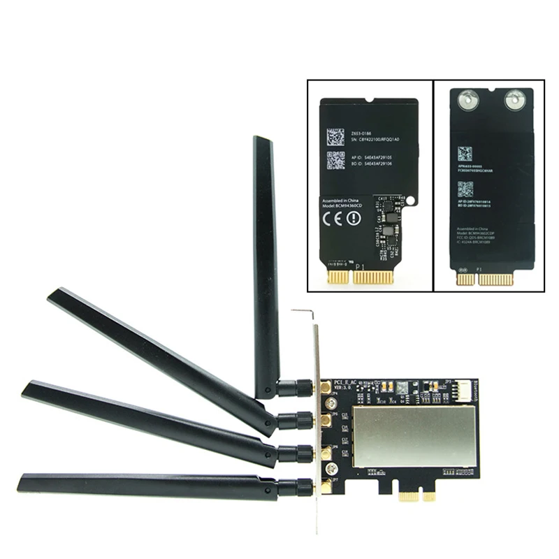 Для Broadcom BCM94331 BCM94360CD BCM943602CDAX BCM943602CS WLAN карта для настольного компьютера адаптер Apple