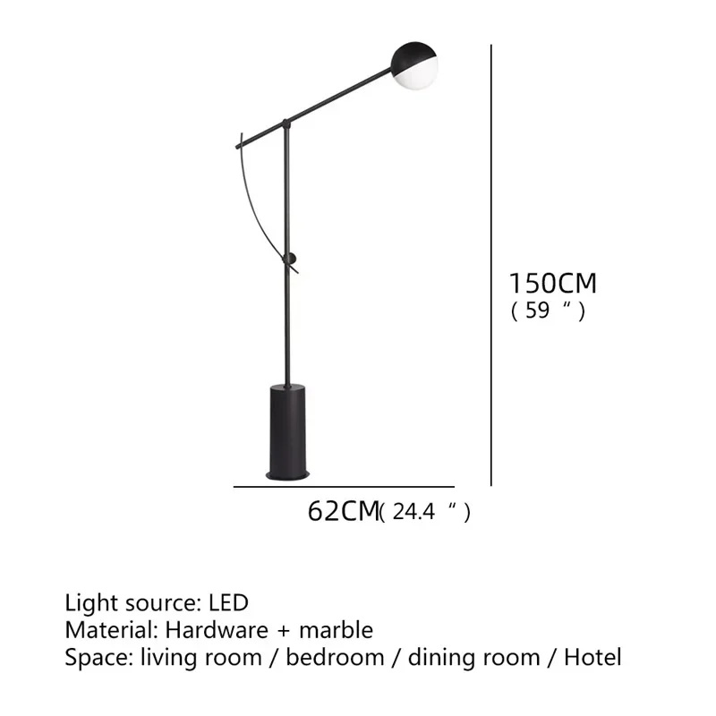 SEAN Nordic винтажный торшер современный простой черный светодиодный стоячий