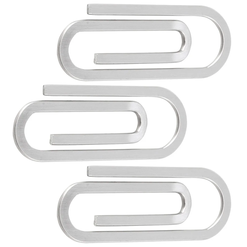 

3 Pcs Paper Clip Miniture Decoration Bag Clips Holder Portable File Stainless Steel Miss Office Supplies Clamp Pin