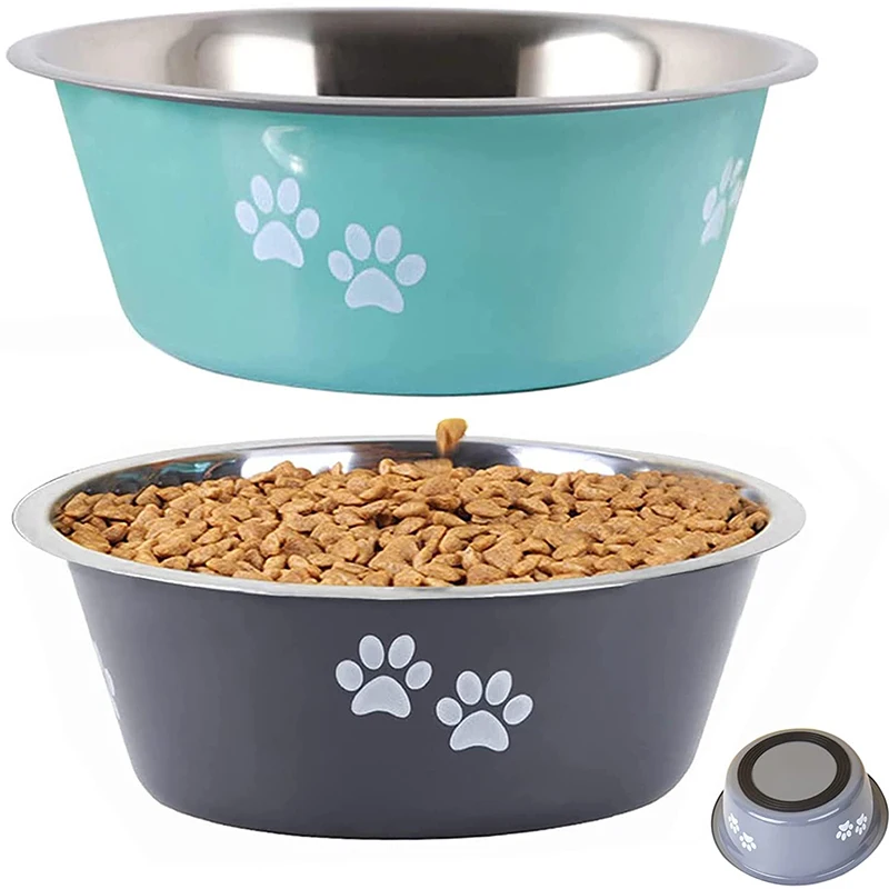 

Cute Dog Bowls for Medium Large Dogs Feeding Bowls Water Bowls Stainless Steel Small Dog Food Bowl Elevated Raised Pet Feeders