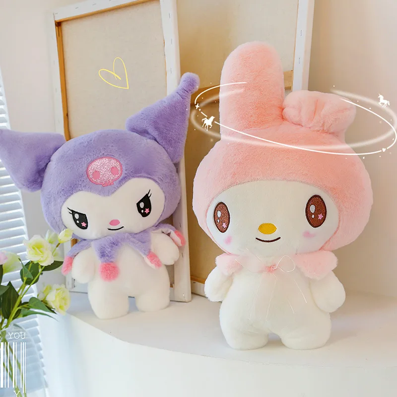 

Kuromi Kawaii Plush Doll Toys Sanrioed Cartoon Anime Melody Home Decor Stuffed Cotton Doll Soft Child Girls 25Cm Holiday Gifts
