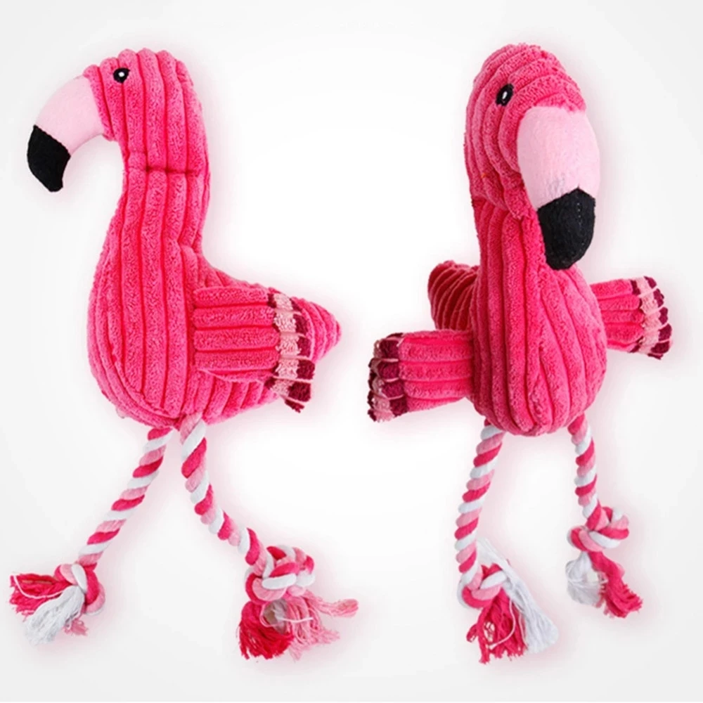 

Cleaning Teeth Squeaky Interactive Cartoon Animal Flamingo Shaped Dog Chewing Toy Pet Training Products Pet Chew Toys 1Pcs