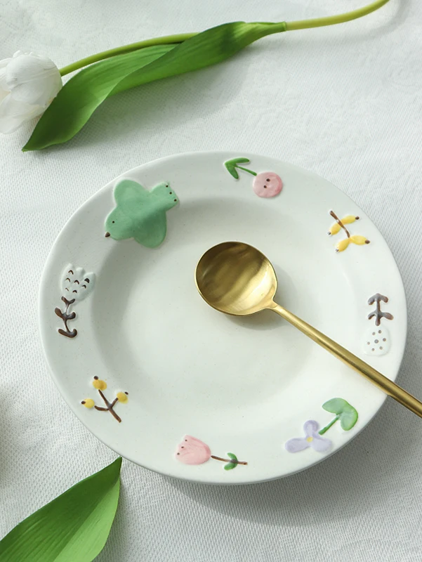 

Японская трехмерная керамическая тарелка для супа ручной работы с изображением птицы тарелка для завтрака тарелка для фруктов салата таре...