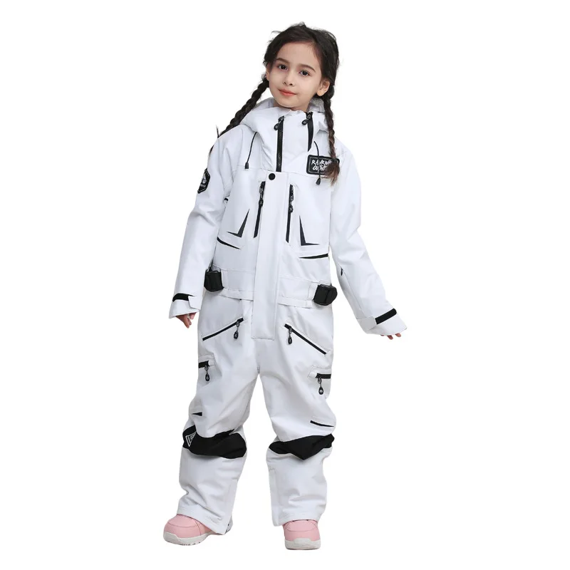 Children's ski suit one-piece single board double  windproof, waterproof, breathable and warm girl boy   traje