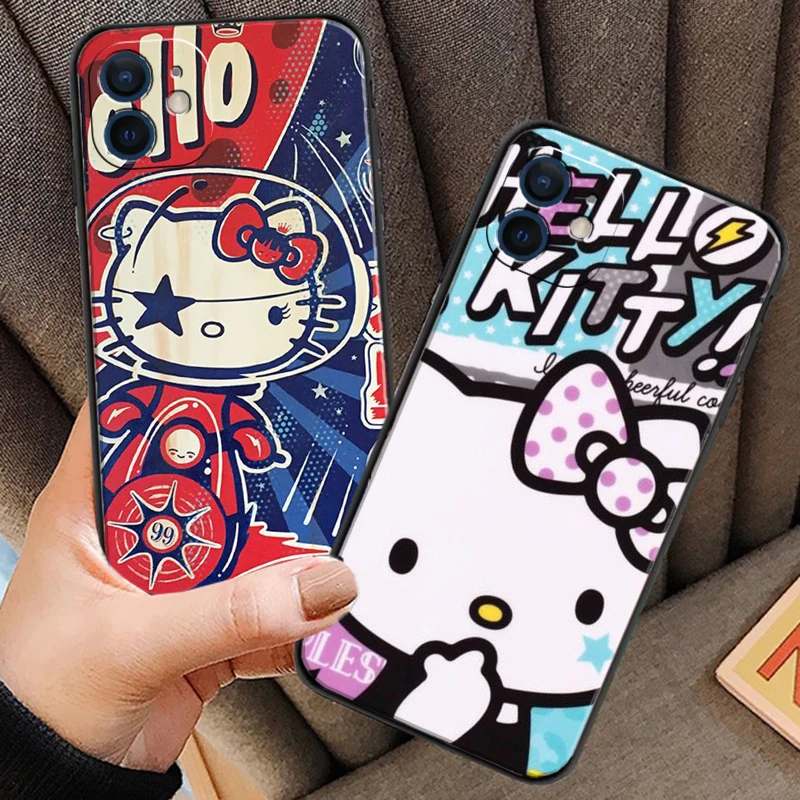 

Hello Kitty Cute Phone Cases For iPhone 11 12 Pro MAX 6S 7 8 Plus XS MAX 12 13 Mini X XR SE 2020 Coque Soft TPU Back Cover