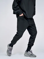 yhecp 22ss mens fashion basic black jogger pant cyberpunk dark wear with tactical molle system techwear street wear