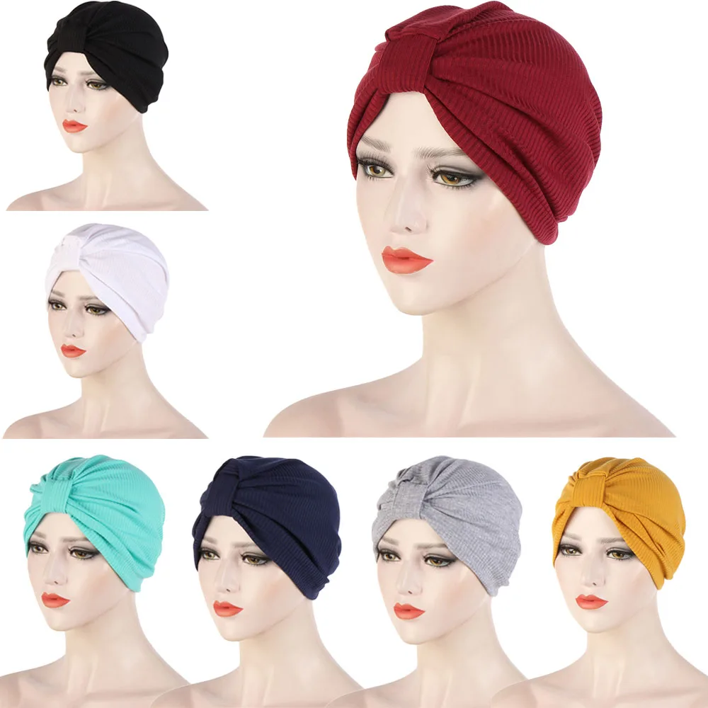 

Indian Muslim Headdress Turban Bonnet for Women Inner Hijab Chemo Cap Arab Hair Loss Hat Headwrap Hijab Femme Islamic Headscarf