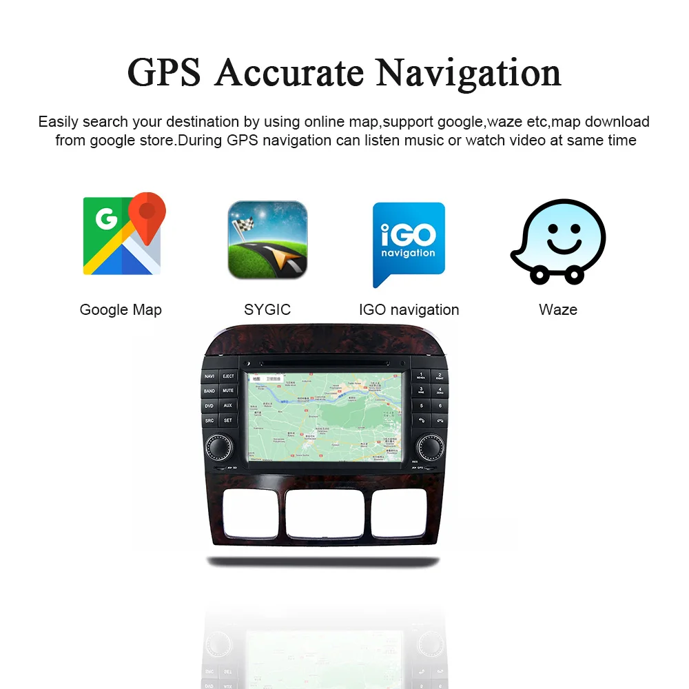 Hualingan for Mercedes Benz S Class W220 S280 S320 S350 S400 S430 S500 S600 AMG 1998-2005 Car Stereo Radio Multimedia CarPlay