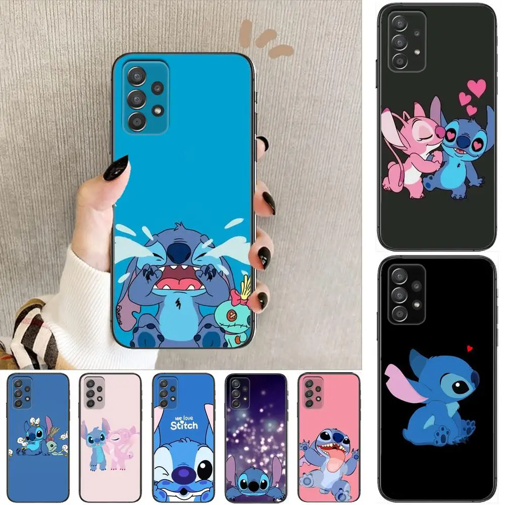 

Stitch Phone Case Hull For Samsung Galaxy A70 A50 A51 A71 A52 A40 A30 A31 A90 A20E 5G a20s Black Shell Art Cell Cove