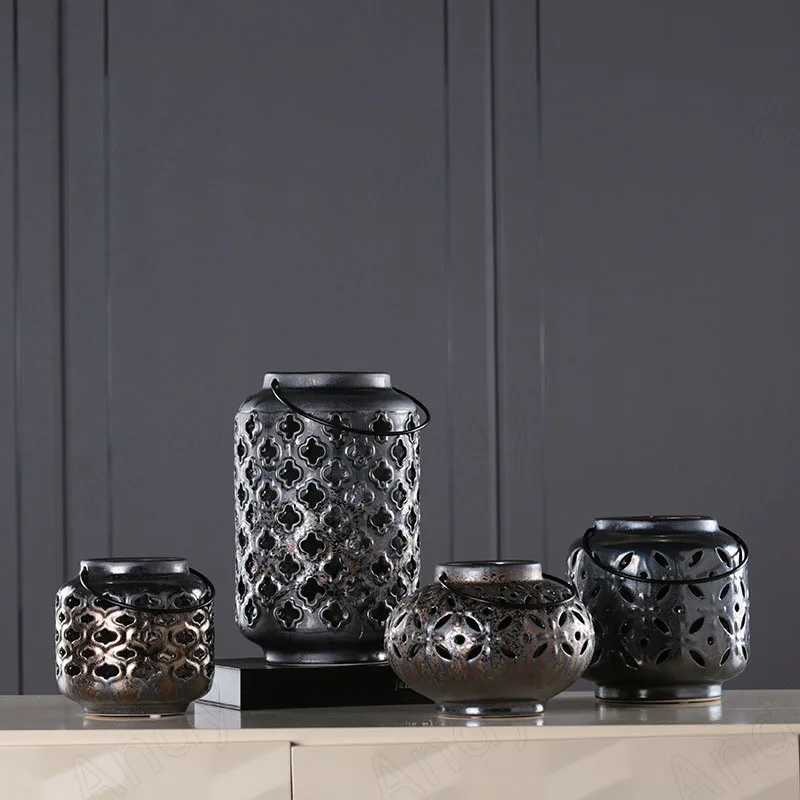 

Европейская керамическая ваза, креативные настольные вазы для цветов ручной работы, украшения для телевизора, кабинета, украшения для дома