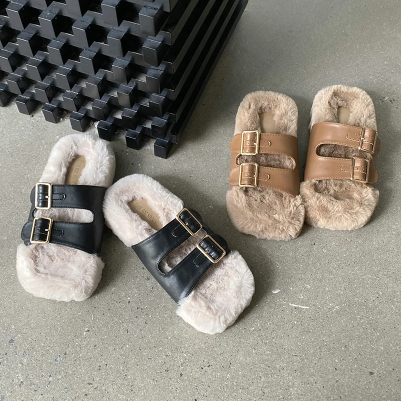 

Женские шлепанцы с квадратным носком, на осень/зиму