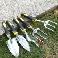 5 pc garden tool set cast aluminum outdoor gardening work hand tools kit for men and women including trowel garden tools