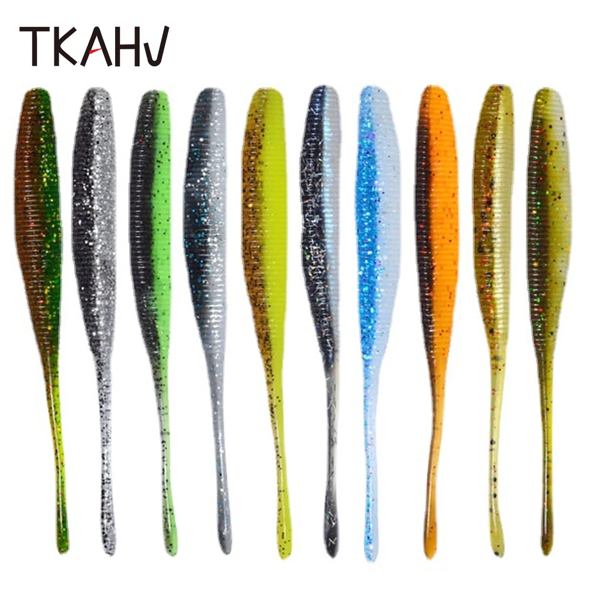 

TKAHV 5 PCs 100mm 3.7g Worm Soft Fishing Lure Shiner Bait Jigging Wobblers Saltwater Carp Bass Artificial Shad Swimbait Tackle