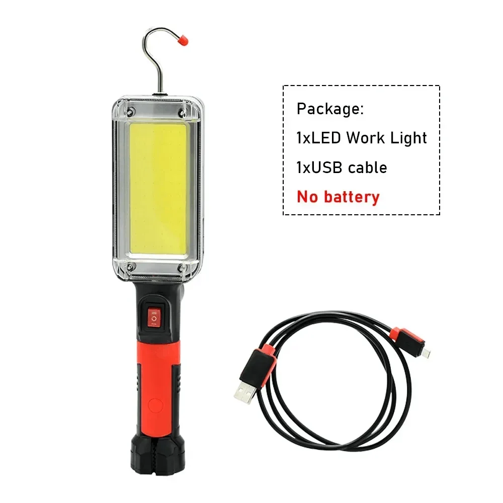 

Портативная рабочая лампа COB USB rechargeable 18650