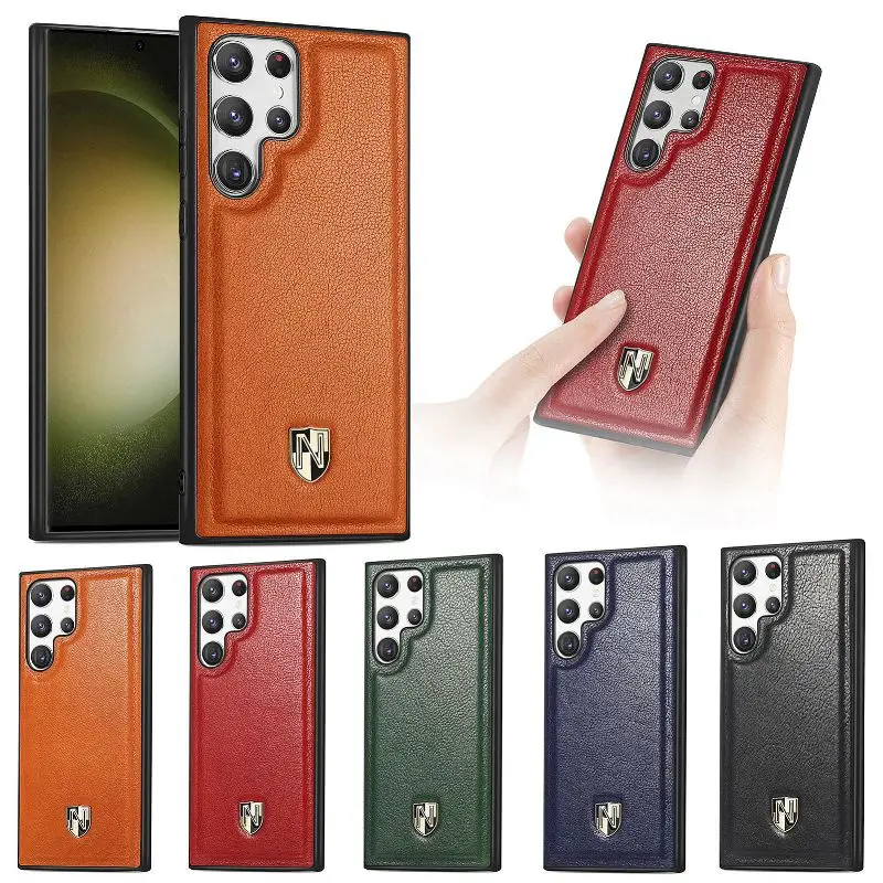 

Luxury Genuine Leather Back Cover For Samsung Galaxy S23 Ultra S22 Plus Full Protection Shockproof Anti-Drop Slim Phone Case