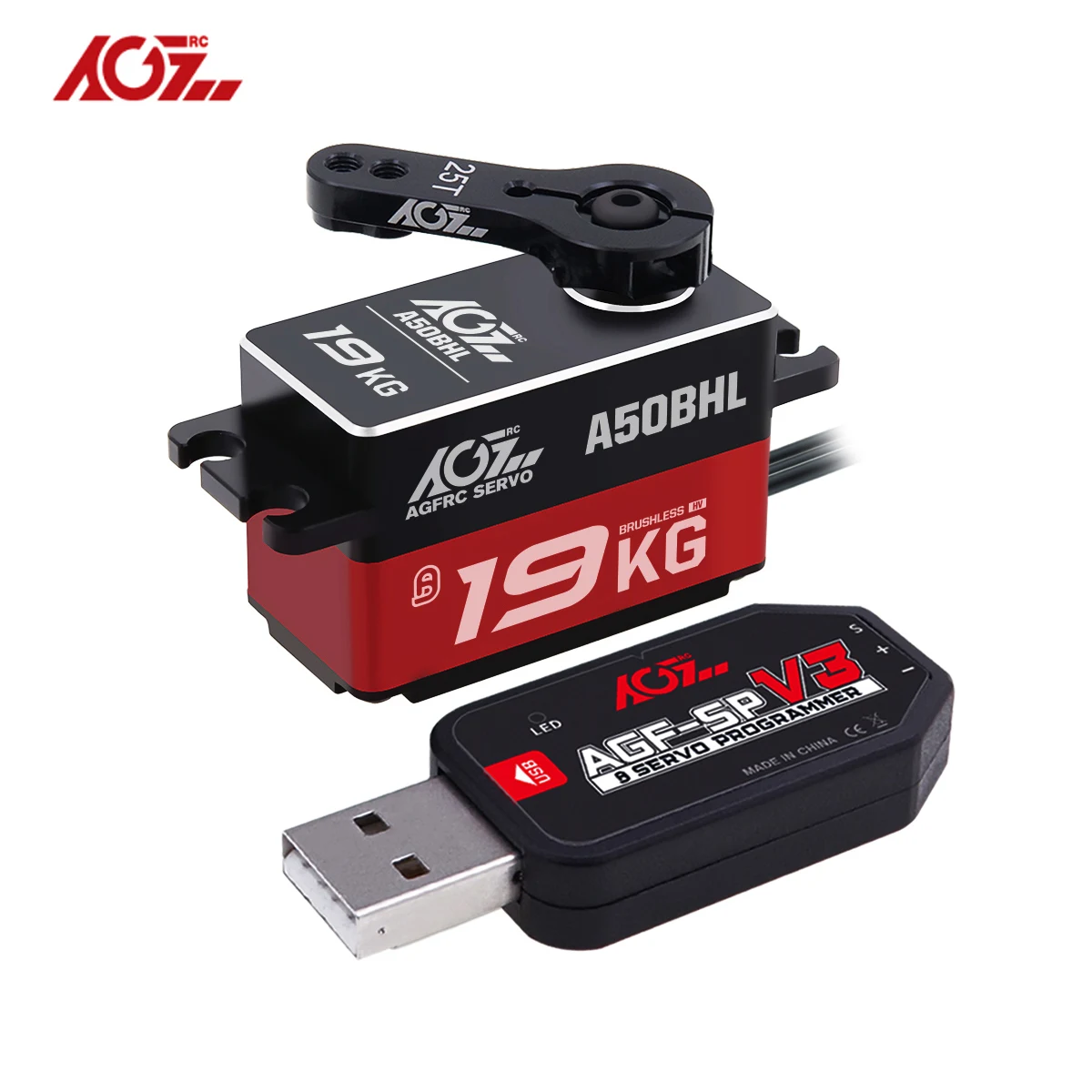 AGFRC A50BHL A50CHM металлические шестерни 8,4 в Программируемый 18 кг 19 кг 0.073Sec низкопрофильный высокоскоростной бесщеточный рулевой сервопривод для радиоуправляемого автомобиля