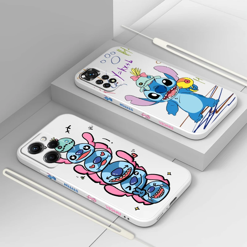 

Cartoon Stitch Lilo For Xiaomi Redmi Note 12 11 11T 10 10S 9 9S 9T 8 8T 7 Pro Plus Speed Liquid Left Rope Phone Case Coque Capa