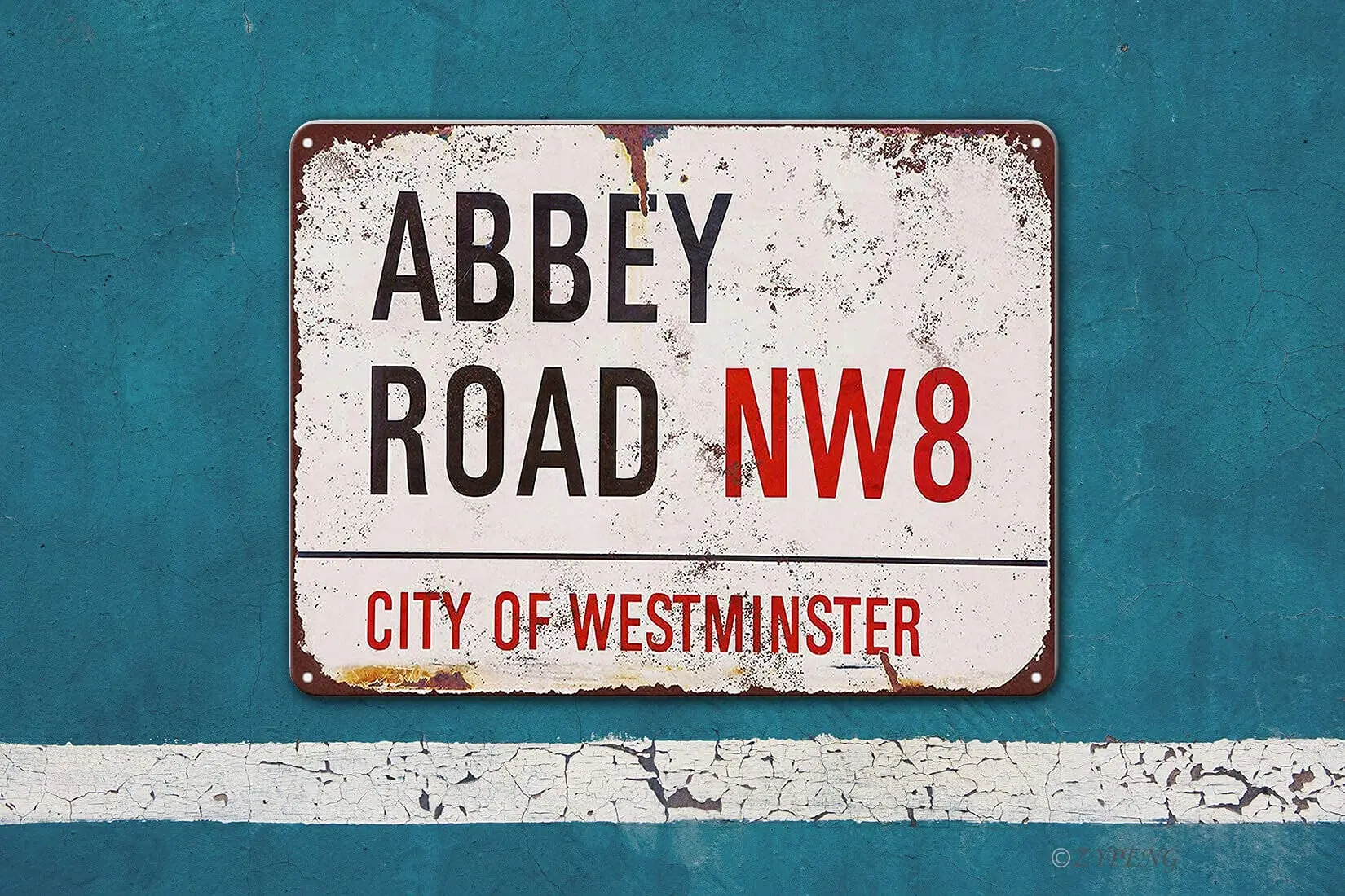 Винтажный металлический знак ZYPENG Abbey Road 8x12 дюймов настенное украшение гараж