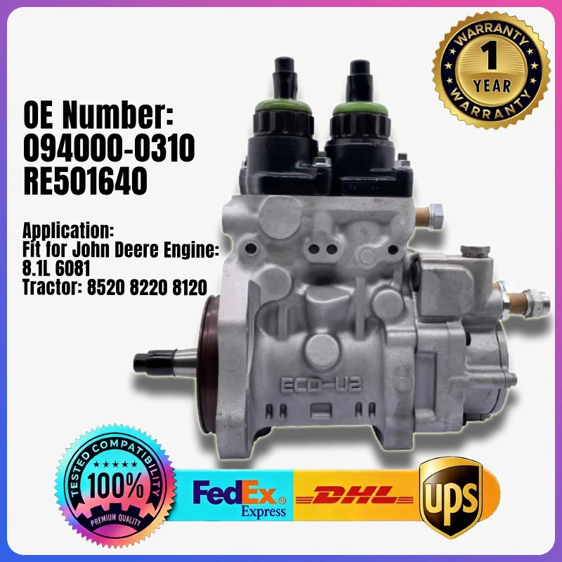 Фото Топливный насос высокого давления 094000-0310 RE501640 для двигателя John Deere 8.1L 6081, тракторов 8520, 8220, 8120 №1