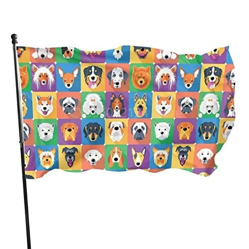 

Cute Dogs Head Patterns flag Home Decoration Outdoor Decor Polyester Banners and Flags 90x150cm 120x180cm