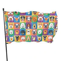 cute dogs head patterns flag home decoration outdoor decor polyester banners and flags 90x150cm 120x180cm