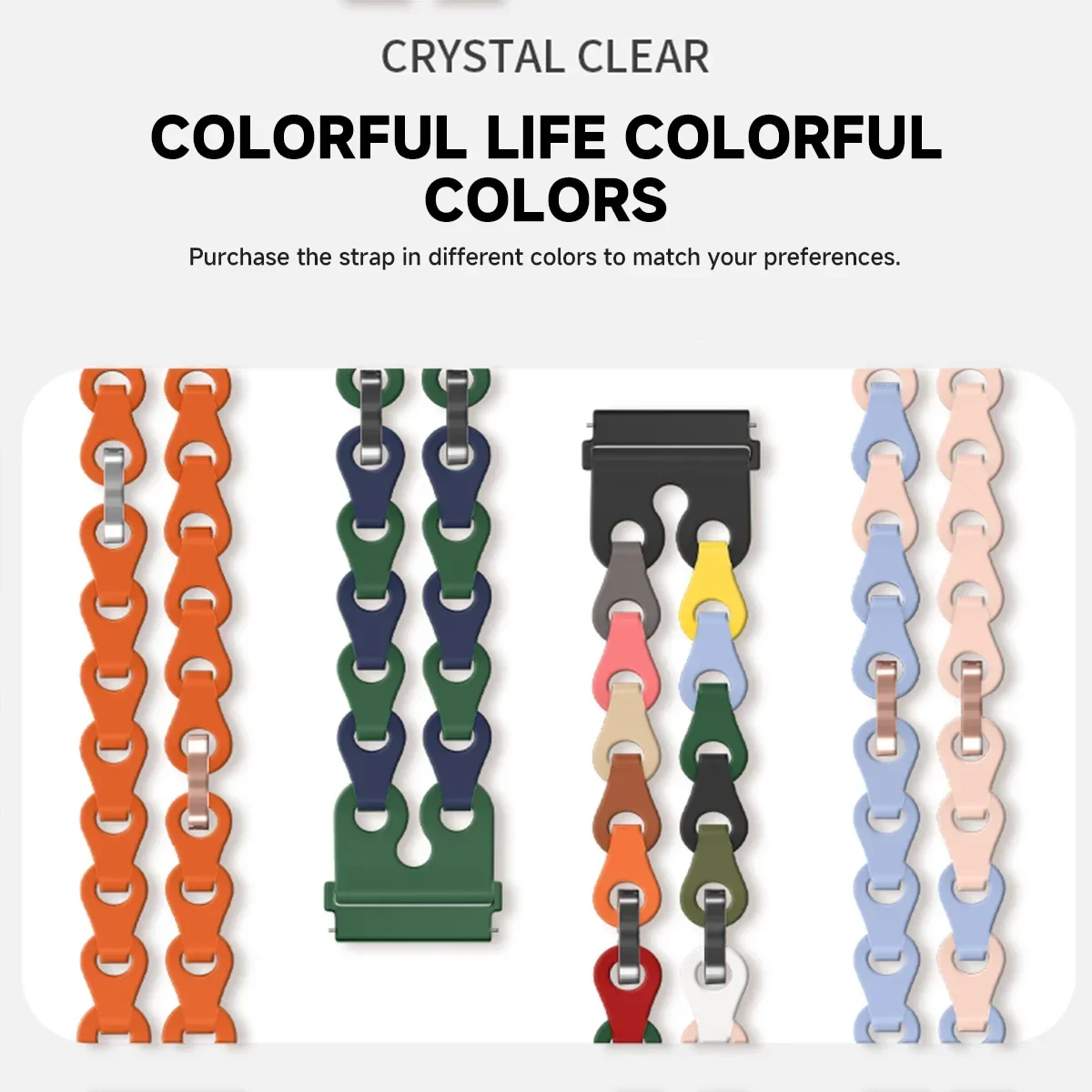 Фото 20mm 22mm Strap for Samsung Galaxy Watch 7 6 5 4 40mm 44mm 6 Classic 5Pro Silicone Chain Band for Huawei GT 5 4Pro 46mm Bracelet №3