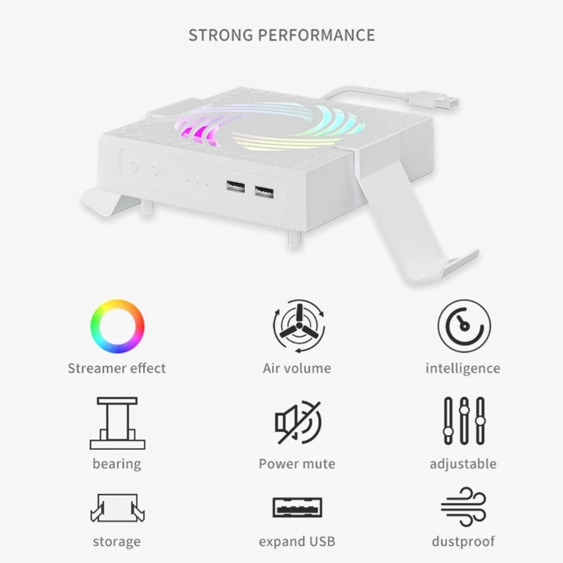 Охлаждающий вентилятор M17B с подсветкой для наушников и держателем контроллера