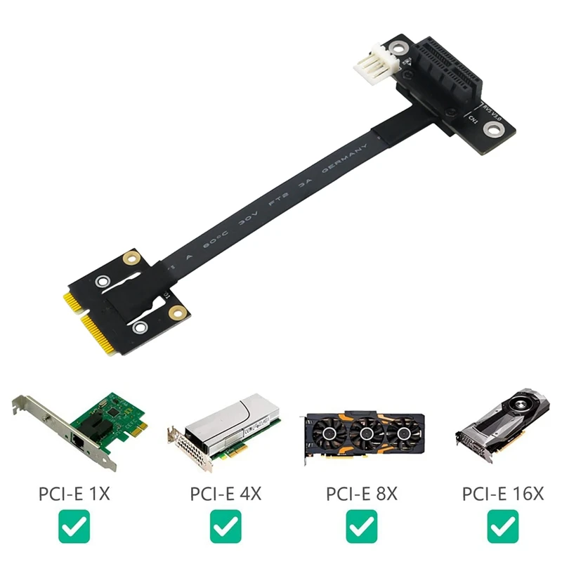 

Mini Pcie To PCI-E 1X 270 Degree Adapter Cable 20Cm PCIE3.0 Extension Cable With 4Pin To SATA Power Cable For GPU