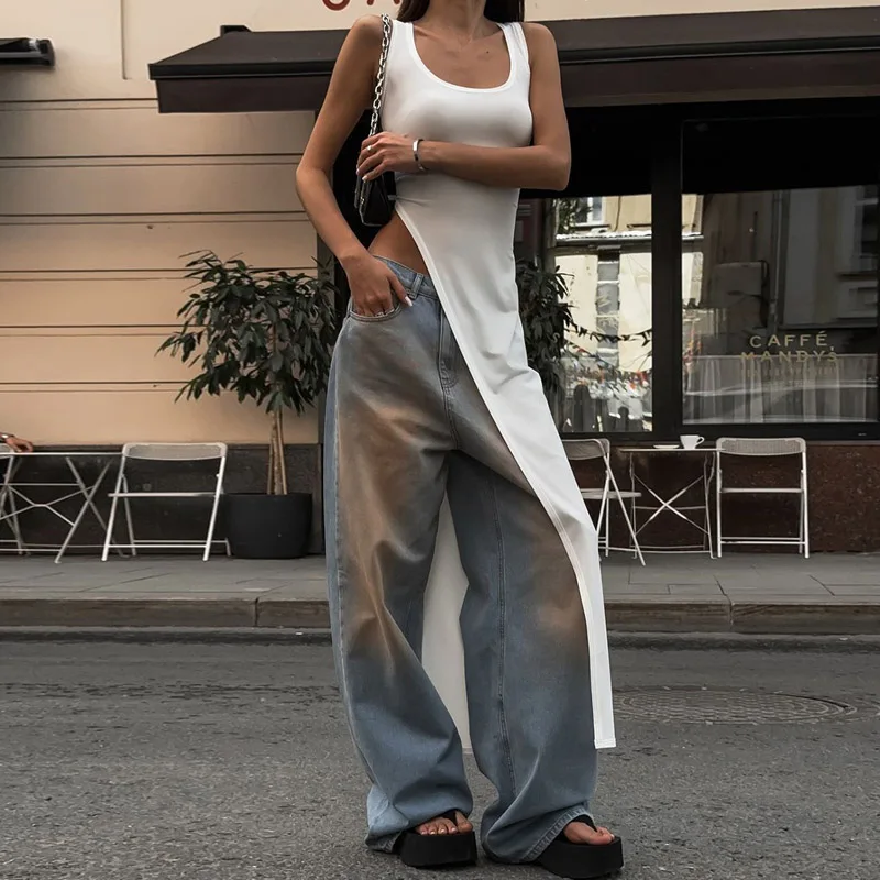 2024 сексуальное решение γ Jrellose Kuya High Split Kleid solide rembali freie Frauen Midi Kleider Sommer Party Club