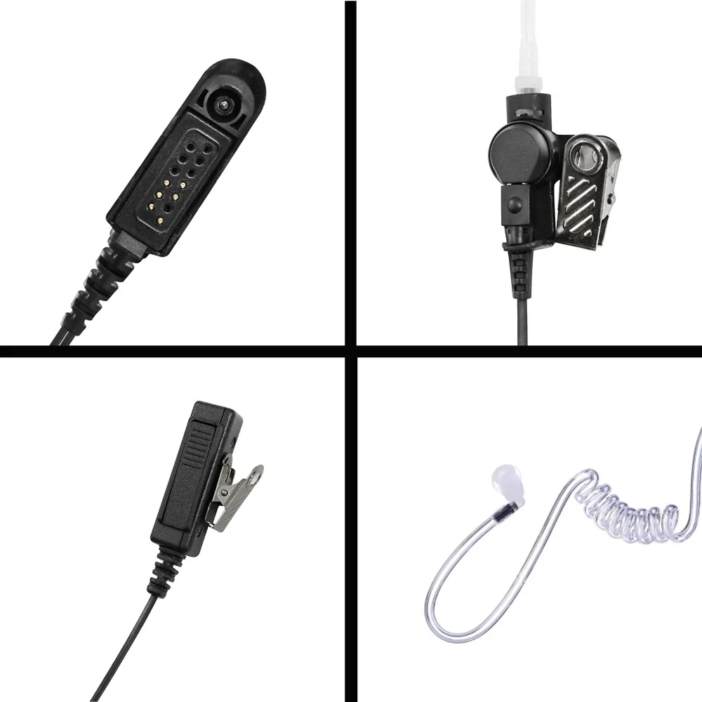2-Wire Surveillance Kit Mic Earpiece Earphone For GP328 GP329 GP338 GP340 HT750 HT1250 HT1250LS Portable Two Way Radio