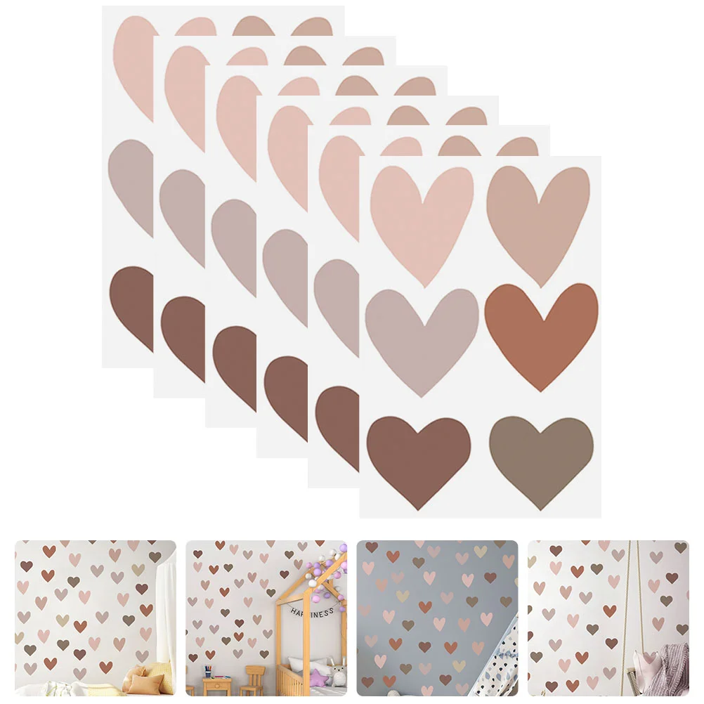 

Wall Sticker Heart Decal Stickers Background Room Wallpaper Decor Decals Nursery Mural Morandi Loving Girl Scrapbook