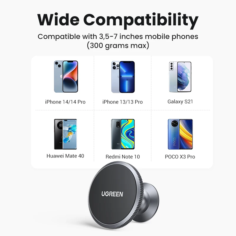 UGREEN Magnetic Car Phone Holder for iPhone 14 13 12 Samsung Xiaomi Car Holder for Phone for Dashboard Mobile Phone Holder Stand