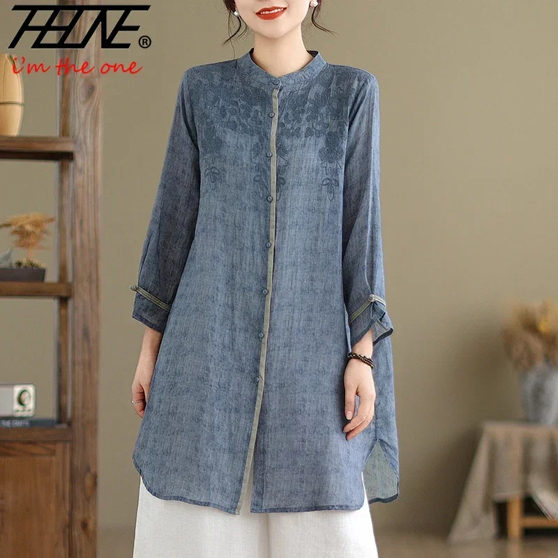 THHONE рубашки блузки женские винтажные модные новые цвета с вышивкой повседневные