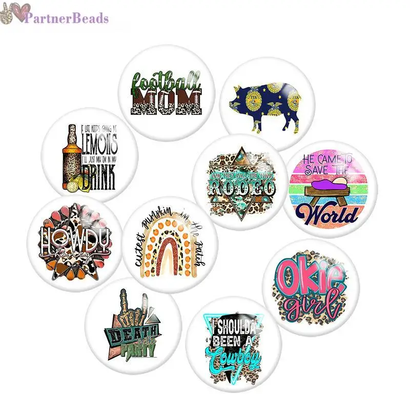 

Круглый стеклянный кабошон с рисунком для демонстрации плоской задней поверхности, фурнитура для изготовления застежек 20 мм, N6551